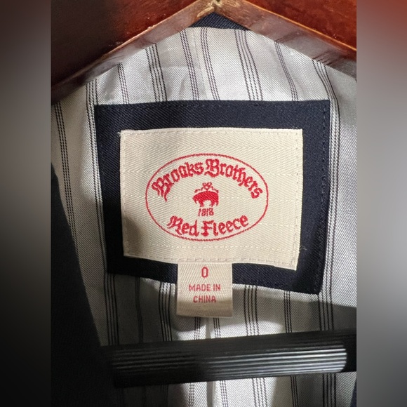 ❌SOLD❌Brooks Brothers Red Fleece Women 2 Button Blazer Green Navy Trim Sz 0 - Picture 5 of 10